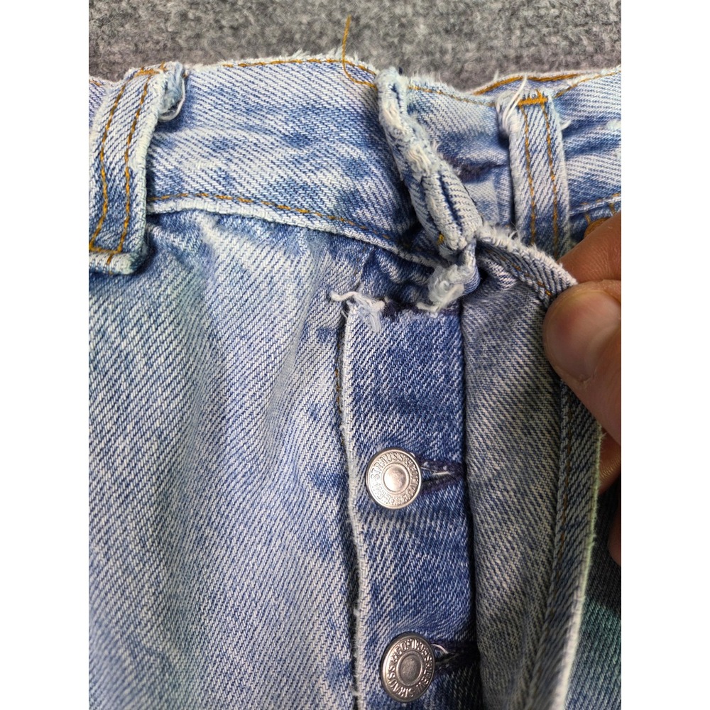 Levi's 501xx Jeans Mens 32x32 Light Wash Distressed Vintage 90s Made in USA - Picture 12 of 14